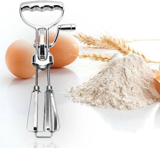 Batteur D'œufs Semi-automatique, 30cm, Manuel, Rotation Automatique, En Acier Inoxydable 304, Mélangeur à Main, Crème D'œufs, Outils De Cuisine