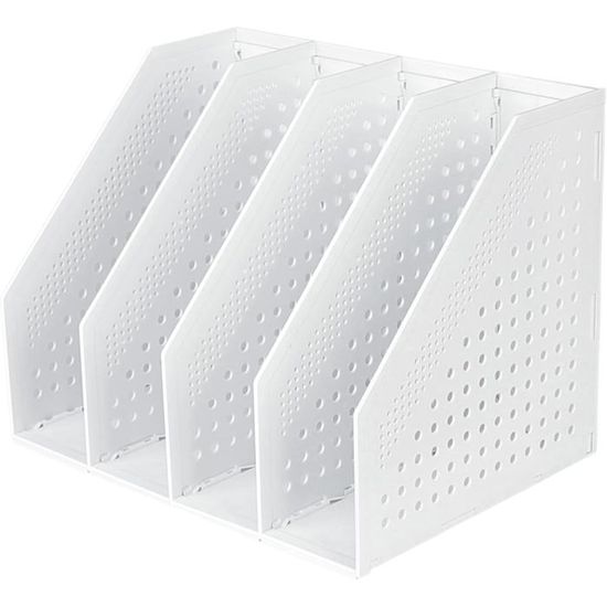 Porte-revues Pliable 3 Compartiments - Organiseur De Bureau Pour Livres, Dossiers, Magazines
