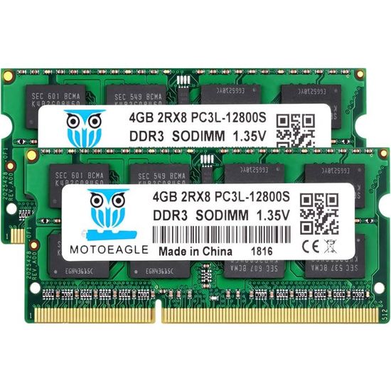 Barrette Mémoire Micron So-DIMM DDR3 4Go PC3-10600S 1333MHz Pour PC Portable