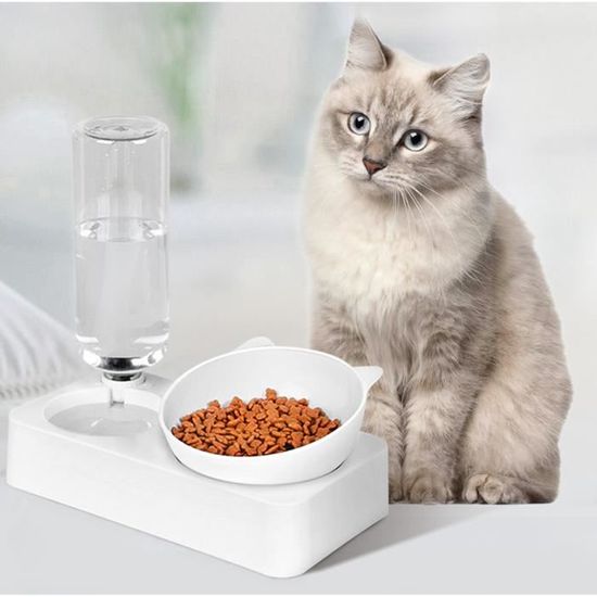 Gamelle Pour Chat 2 En 1 Distributeur D Eau Automatique De 600ml Bol A Nourritures Bouteilles Pour Chat Chien Animaux Cdiscount