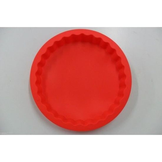 Moules à Tarte En Silicone 2 Pièces - Antiadhésifs 31x28cm - Four Micro-ondes Lave-vaisselle - Rouge Et Orange