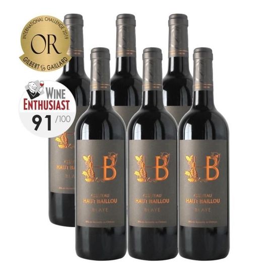 Château Haut Baillou 2018 Côtes de Blaye Vin Rouge Carton de 6