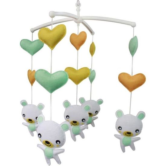 Activité En Spirale Pour Bébé – Ours Et Lapin Avec Cloche Et Bruitage, Jouet à Accrocher Au Berceau, Poussette, Lit – 0-12 Mois – Cadeau Mignon