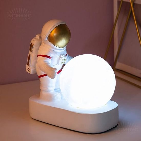 Astronaute lampe de chevet enfant veilleuse, lampe de table batterie led pour  enfants, lampe de bureau décoration lune pour g[38] - Cdiscount Maison