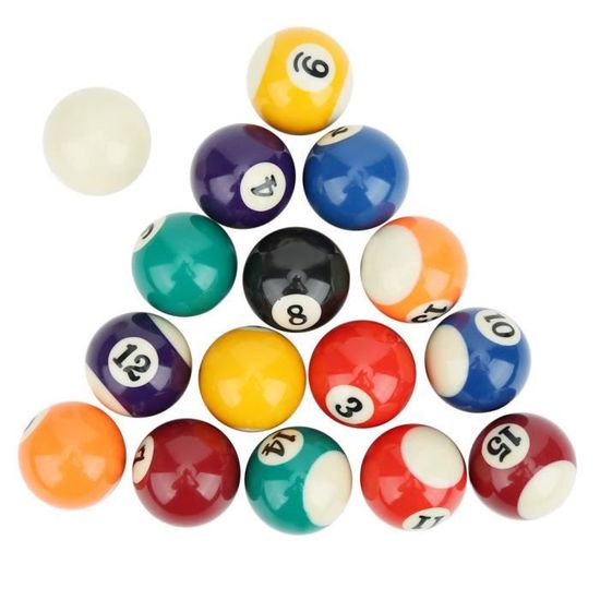 Hominas - 16 Boules De Billard En Résine, 38 Mm - Parfait Pour Enfants Et Entraînement