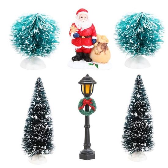 Lot de 6 accessoires pour village de Noël H 17 x L 5 x 26 cm
