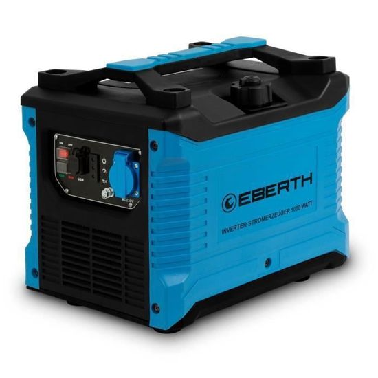 Groupe Électrogène EBERTH 3000W - Moteur Essence 4 Temps 6.5CV - 2 Prises 230V + 1 Prise 12V - Autonomie 9-11h - 39kg