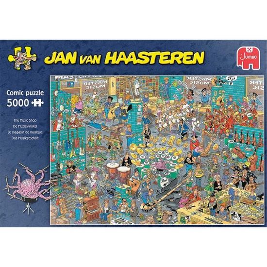 Puzzle - 5000 pièces - The Music Shop - JUMBO - Jan Van Haasteren - Dessins comiques - Qualité supérieure