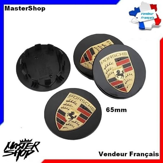 Lot De 4 Bouchons De Centre De Roue BRABUS Aluminium Noir/or - Diamètre 75 Mm (réf. 000-100-16)
