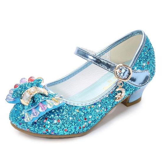 Chaussures Princesse à Paillettes Pour Fille - Mary Jane Talon Bas, Idéal Fête Ou Cosplay