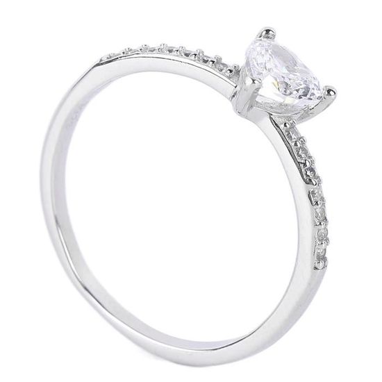 Bague Argent plaqué or sertie de zirconium - Naiomy - Vente Bague Argent plaqué or sertie de