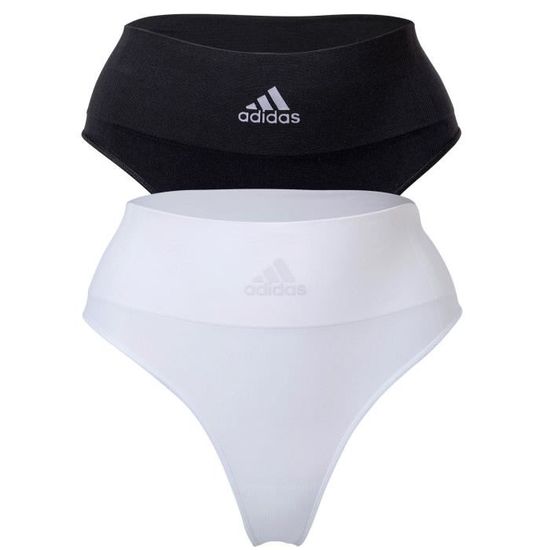 Adidas String Femme - uni, Paquet de 2 Noir/blanc - Cdiscount Prêt-à-Porter