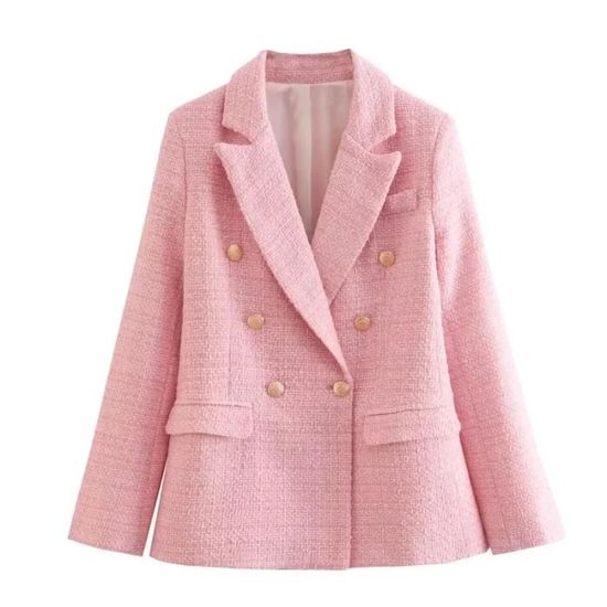 Blazer Femme élégant Slim Fit - Col à Revers, Manches Longues - Veste De Costume Pour Bureau, Soirées - Couleur Unie