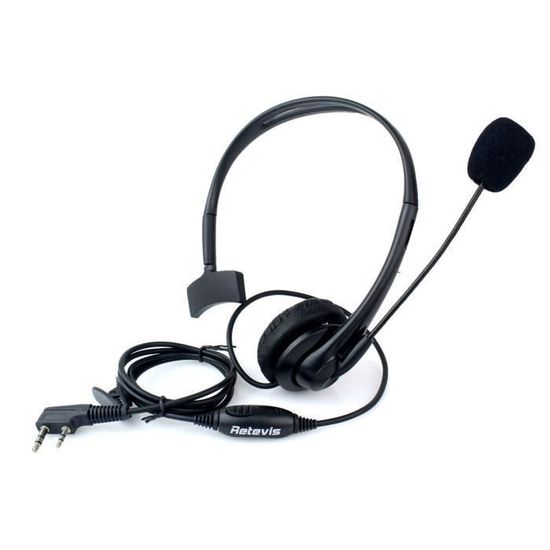 Retevis Talkie Walkie Ecouteur Avec Mic Kenwood 2 Pin Casque De Type C Compatible Avec Radio Bidirectionnelle RT24 RT28 RT622 RT27 RT618 RT619 BaoFeng