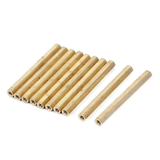 uxcell® 1/4bsp Filetage femelle laiton raccord de tuyau droite Hex Rod Raccord Écrou 8 pcs
