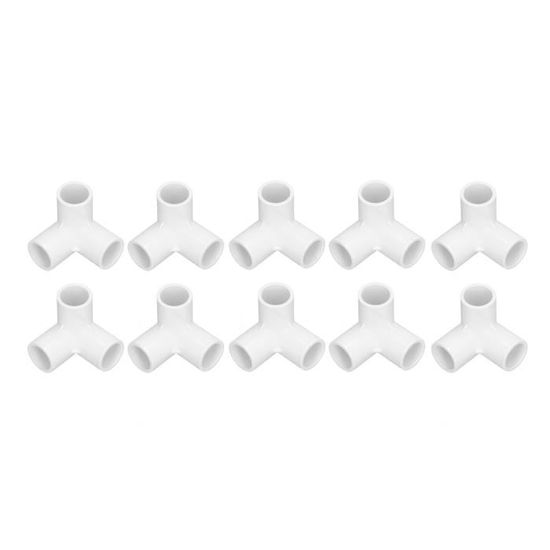 10 Raccords En T PVC 25 Mm - Raccords 3 Voies Pour Tuyaux - Joints Serre, Meubles, Serre - Blanc
