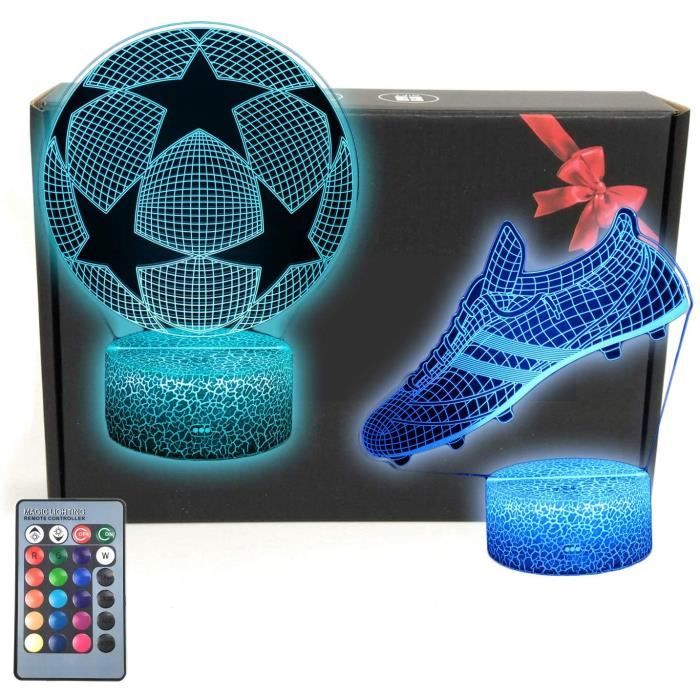 Veilleuse Football 3D LED - 16 Couleurs Changeantes - Télécommande - Décoration Chambre Enfant