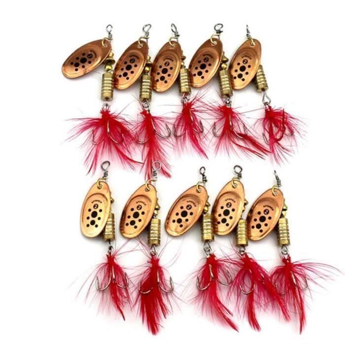 Leurres De Pêche Spinnerbait Avec Jupe En Silicone | Appâts Métal Dur Pour Prédateurs | Couleurs Vives, Vibrations Intenses - 14