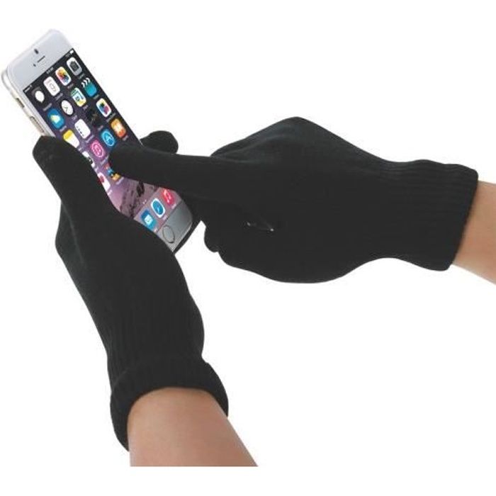 Gant Tactile Smartphone Homme Noir