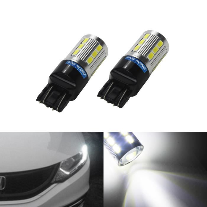 2x Ampoules 21 SMD LED T20 W21W 7440 7443 W21/5W Blanc Feux De Jour Clignotant Lampe DRL
