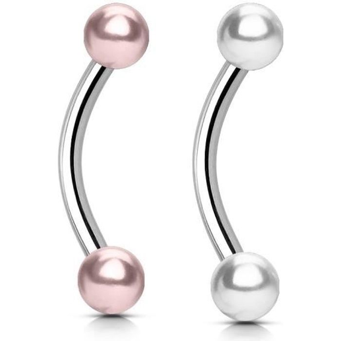 Lot 2 piercings arcade perles nacrées SWANN