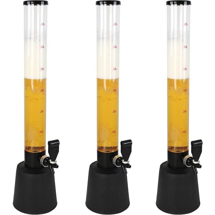 Jago® Lot de 3 Girafes à Bière - avec Robinet, Capacité Max. 3.5l, Hauteur env. 90cm - Distributeur, Colonne à Bière, Boissons, Vin