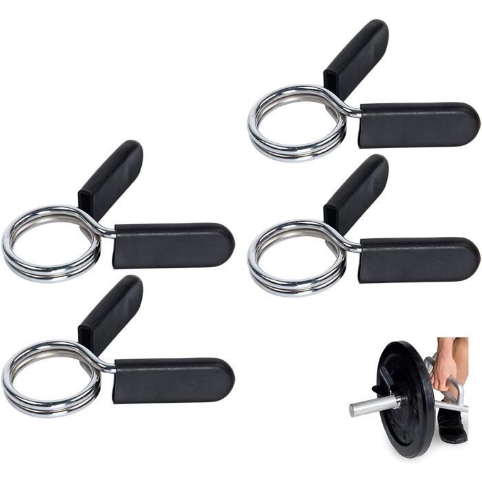Barbell Gym Poids Barre D'haltères Verrouillage, Pince à Ressort col Clips Pinces À Ressorts pour Poids Haltères,4 pièces 28 mm