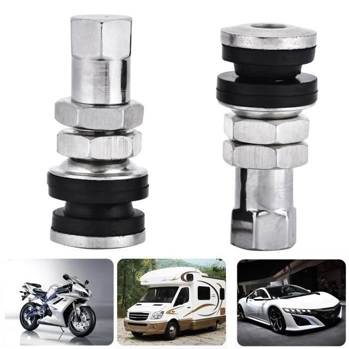 DBA 10pcs Tiges courtoisie de valve de pneu en métal voiture camion moto bolon TR161 argent