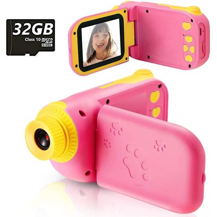 Appareil Photo pour Enfants Jouet pour Enfants Cadeau pour Enfants Enregistreur Vidéo Antichoc Écran HD 2.4 Pouces 1080P avec Qualit