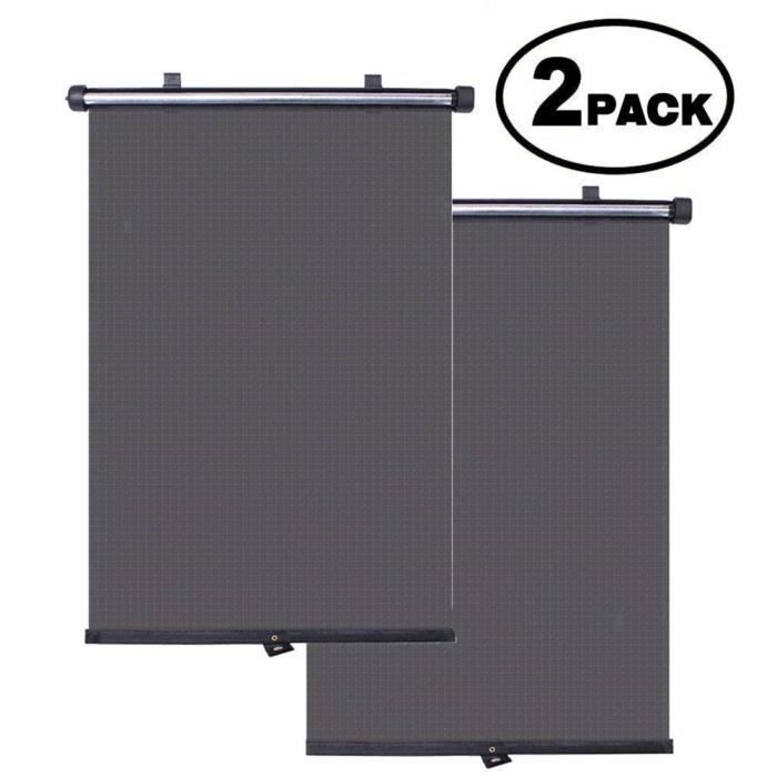 Pare-soleil,Pare brise solaire côté gauche et droit pour voiture,2 pièces,fenêtre rabattable,Protection solaire - Type Black