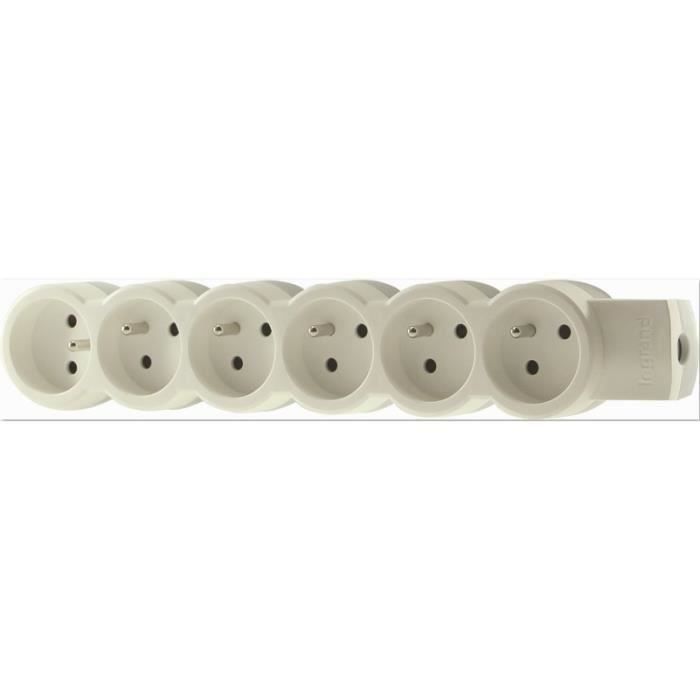 LEGRAND Bloc multiprise standard mobile 6x2 P+T à câbler blanc et gris (Lot de 2)