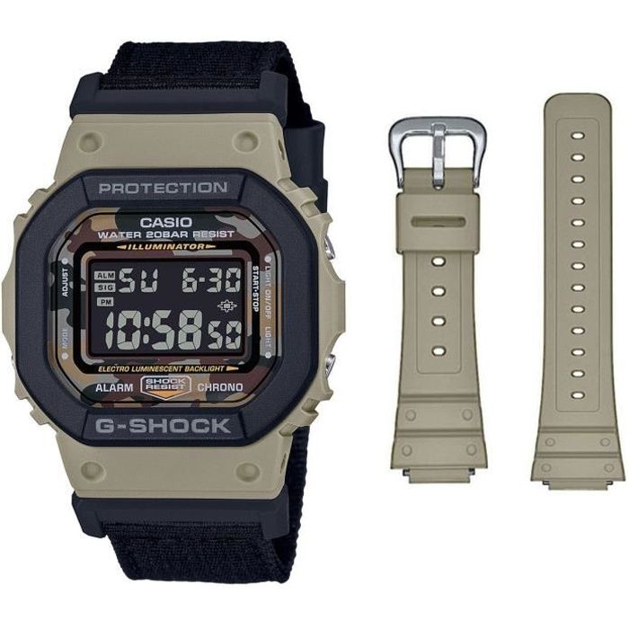 CASIO-Montre Digital pour Hommes à movement Quartz en Nylon - DW-5610SUS-5ER