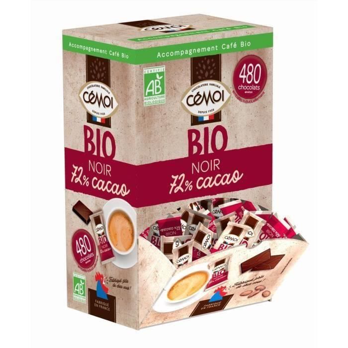 CEMOI Napolitain - Chocolat noir 72% de cacao environ 480 pièces* - Bio - 1,2 kg