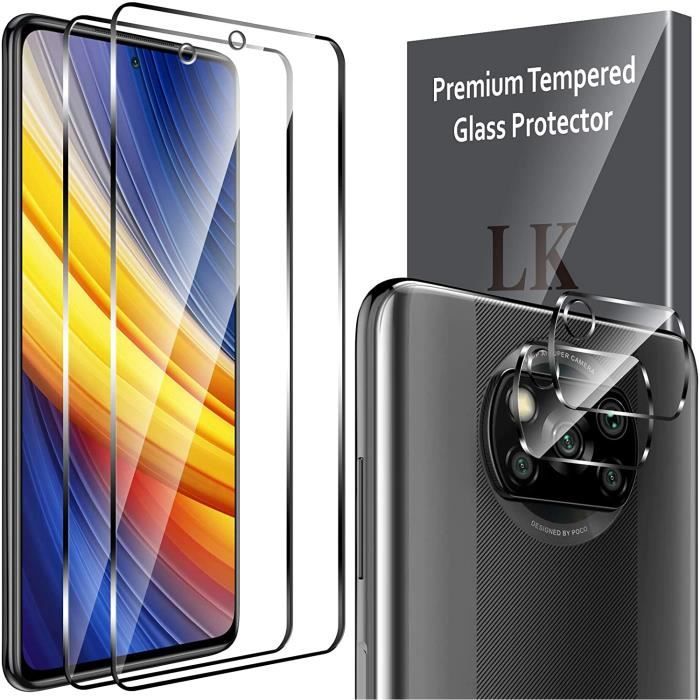 4 Pièces Verre Trempé Xiaomi Poco X3 Pro/xiaomi Poco X3 NFC,Contenir 2 Pièces Protection écran et 2 Pièces Caméra Arrière PL