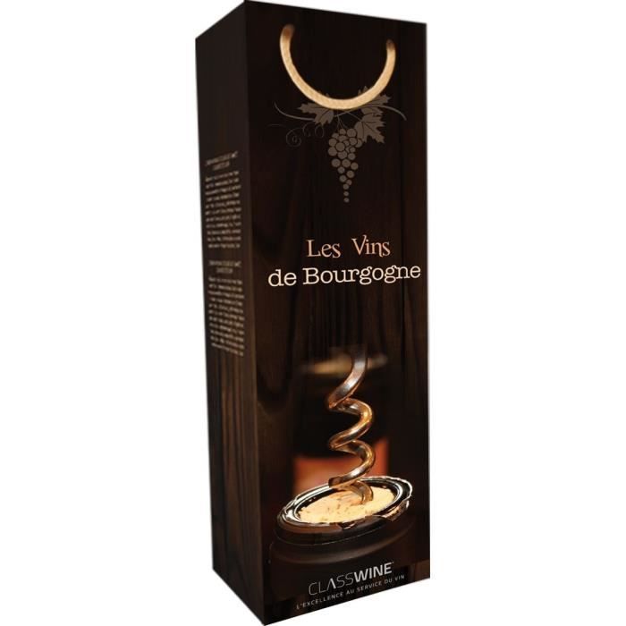 CLASSWINE Pochette pour 1 bouteille vin de Bourgogne Tire-bouchon