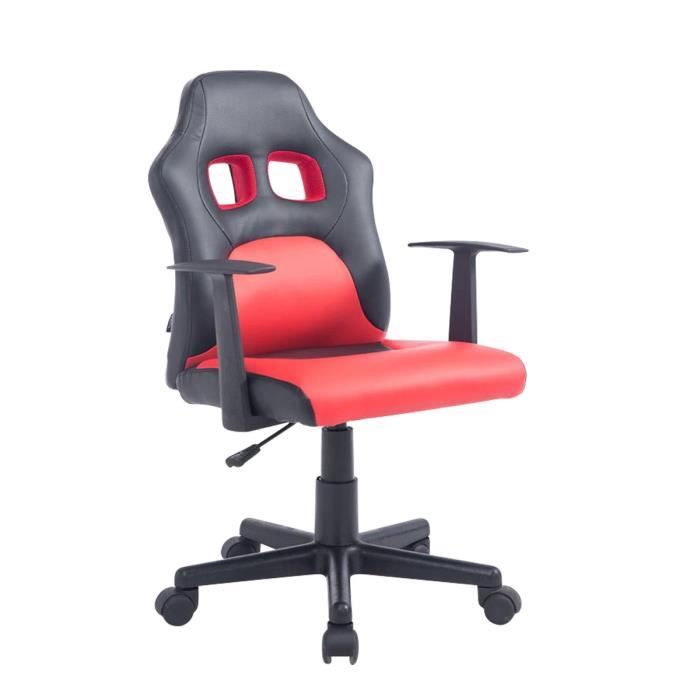 Fauteuil de bureau Fun pour enfants , Noir - Rouge