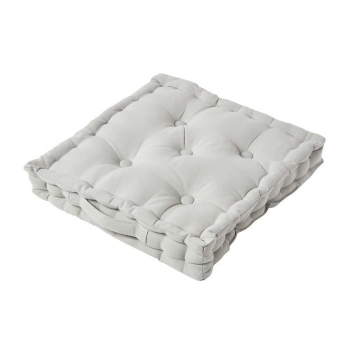 Coussin de sol - Gris Uni - 50 x 50 cm