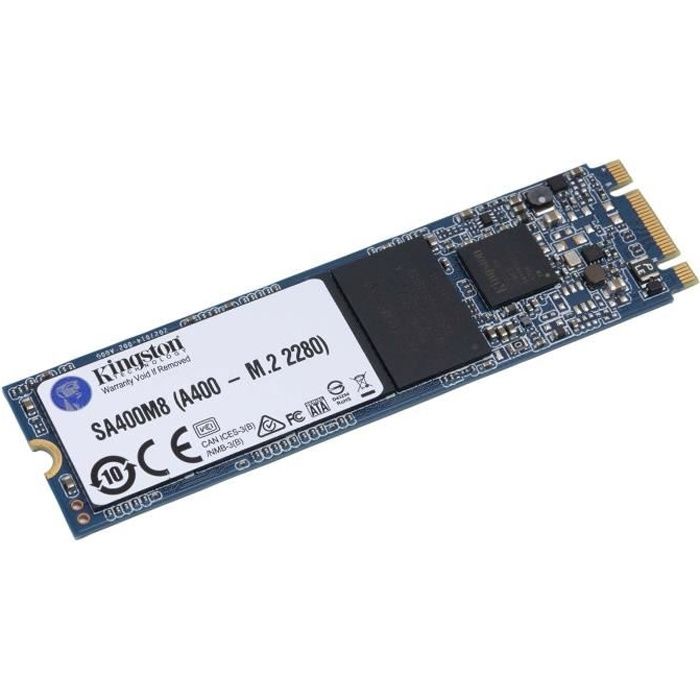 Kingston SSD A400 480 Go (M.2) - SSD 480 Go M.2 2280 Serial ATA 6Gb/s ( Catégorie : Disque SSD )