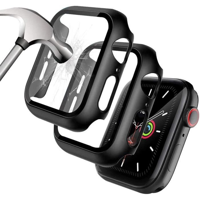 2pcs Coque pour Apple Watch Serie 3 38mm avec Protection ecran en Verre Trempé,HD Clair Anti-Choc Protection Compatible iWatch 38MM
