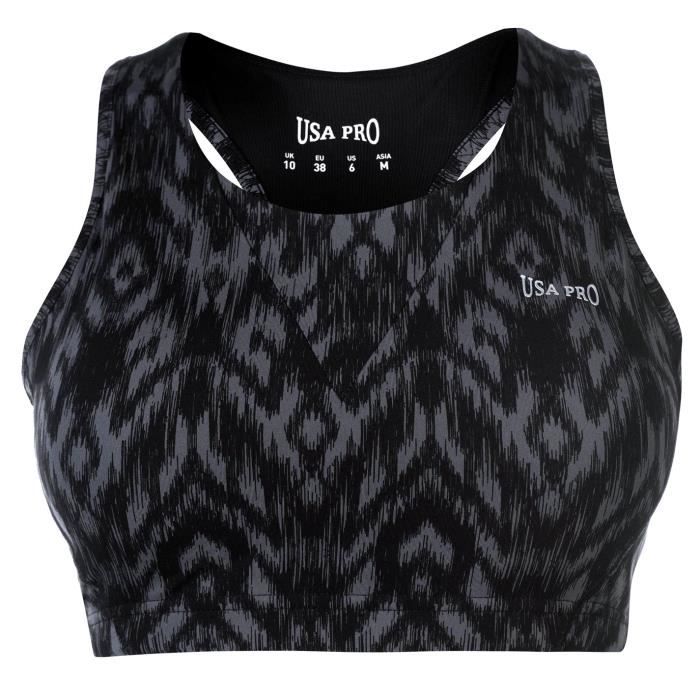 Usa Pro Medium Brassière De Sport Femme Noir charbon