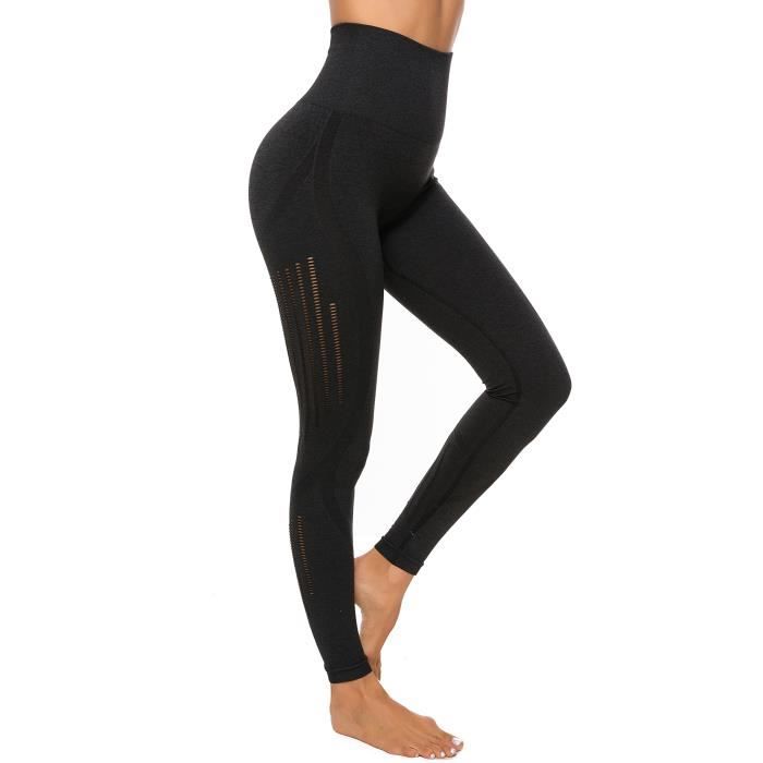 FITTOO Legging Sport Femme Noir Sexy Pantalon Yoga Confortable Elastique Taille Haute Collant Basique Amincissant KQ2040