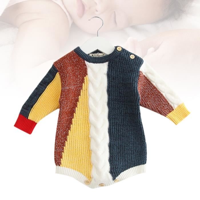 1 PC Infant Art Stitching À Tricoter Manches Longues Automne D'hiver Vêtements Enfant Pour Bébé Enfants - CHANDAIL