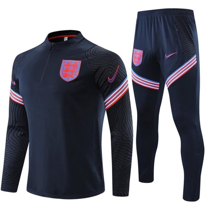 Survêtements Foot Angleterre Homme Enfants 2021 Ensemble Football - Haut et Pantalon - Bleu