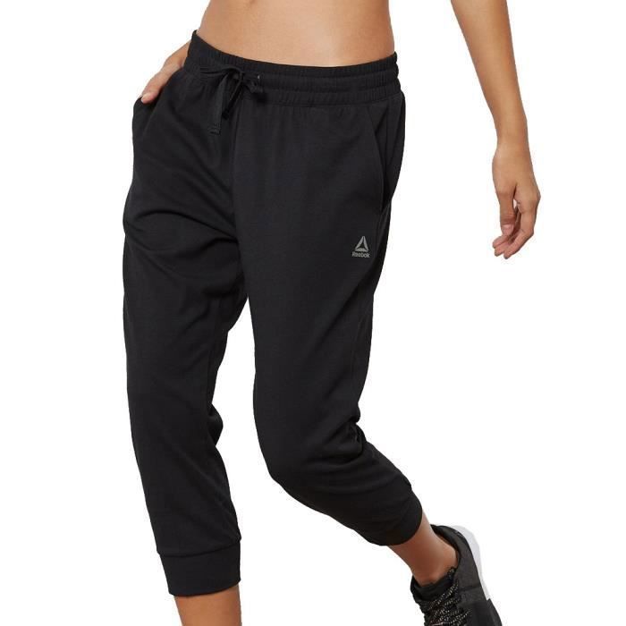 Pantacourt Noir femme Reebok Training Essentials Jersey