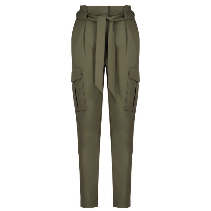 DEELUXE Pantalon paper-bag à poches cargo MELLIA Khaki