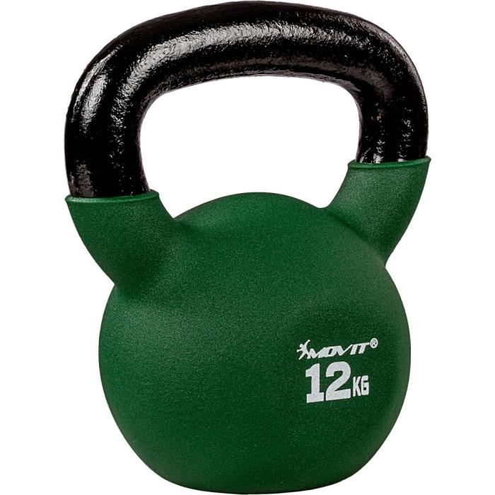 MOVIT Kettlebell 12kg vert en fonte néoprène