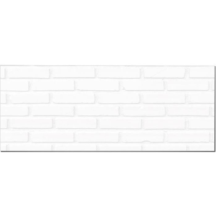 Panorama Crédence Adhésive Cuisine Brique Blanche 60x100 cm - Crédence Adhésive pour Cuisine - Protege Mur Cuisine