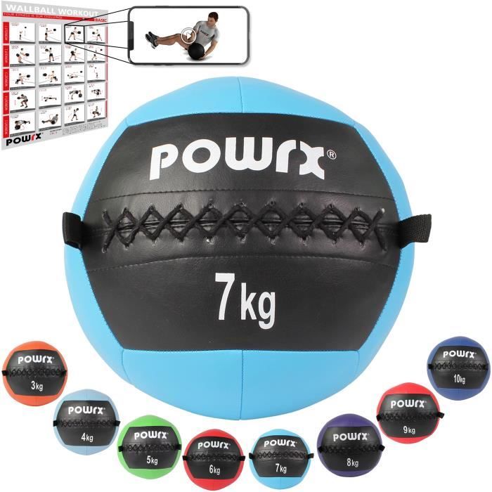 Wall Ball de 2-10 kg couleurs différentes Poids: 7 kg (cyan)