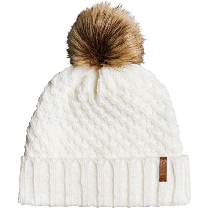 ROXY Blizzard Bonnet Femme - Taille Unique - BLANC