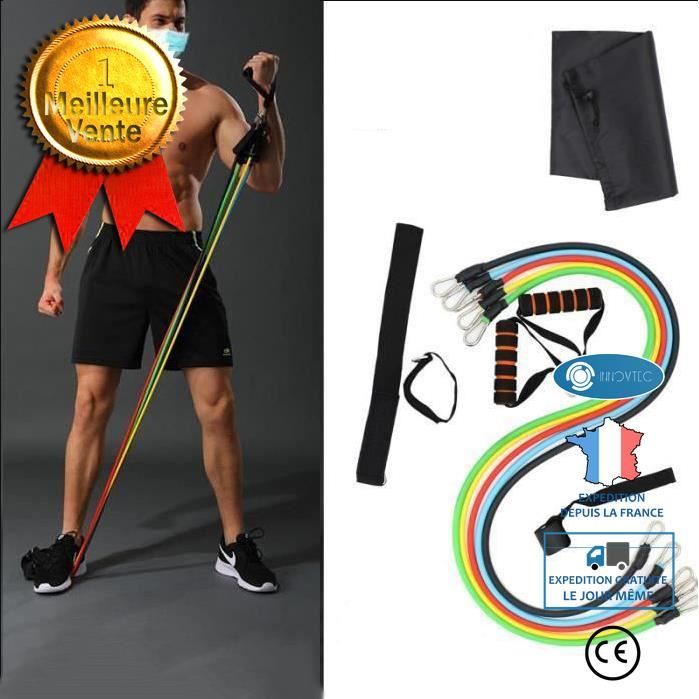 TD® 14 pièces bandes Resistantes d'exercice Sangle de Yoga Bande Elastique Pilates Extenseurs +Ensemble-cadeau